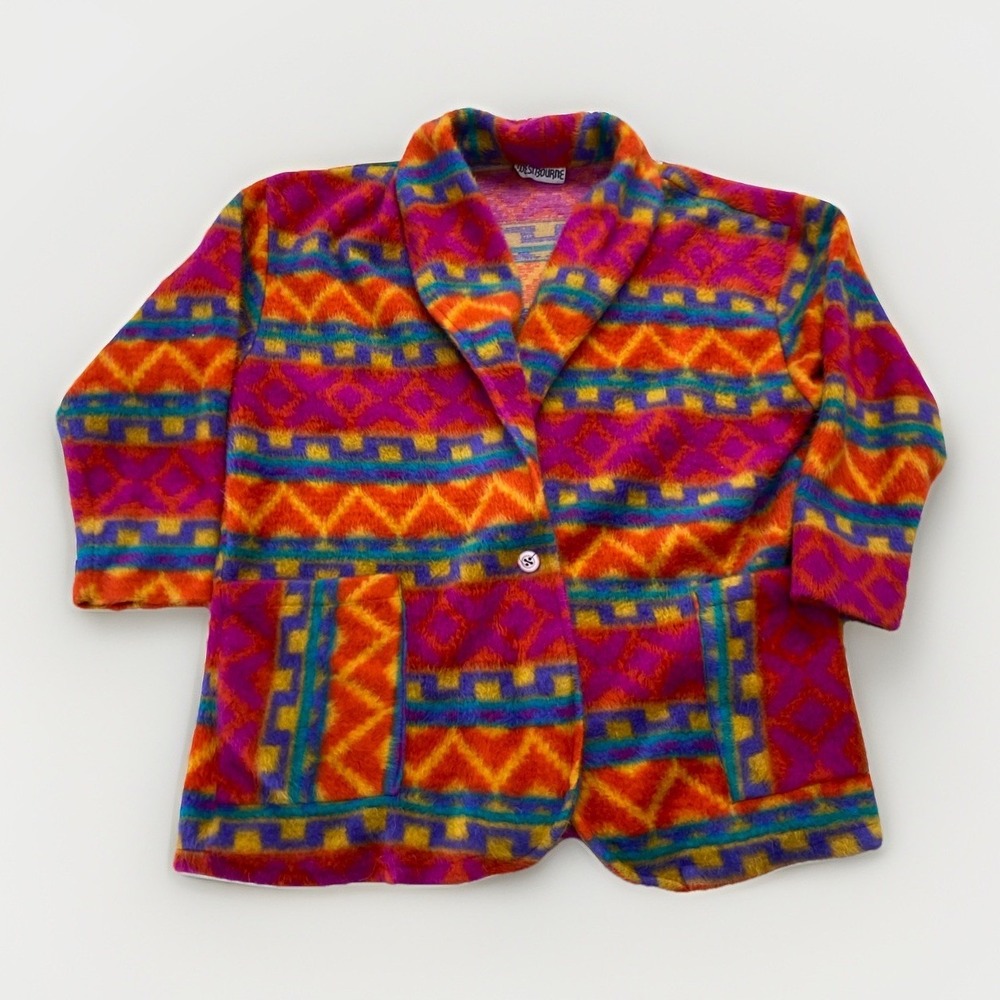 Vintage Westbourne Fleece Jacket‎ Womens L Oversized Aztec Southwestern 90s